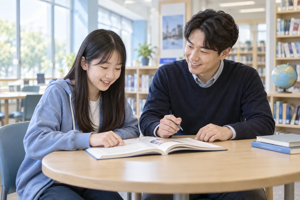 학생의 학습 활동을 표현한 AI 생성 예시 이미지