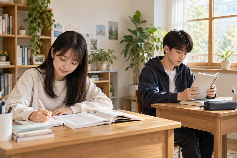 학생의 학습 활동을 표현한 AI 생성 예시 이미지